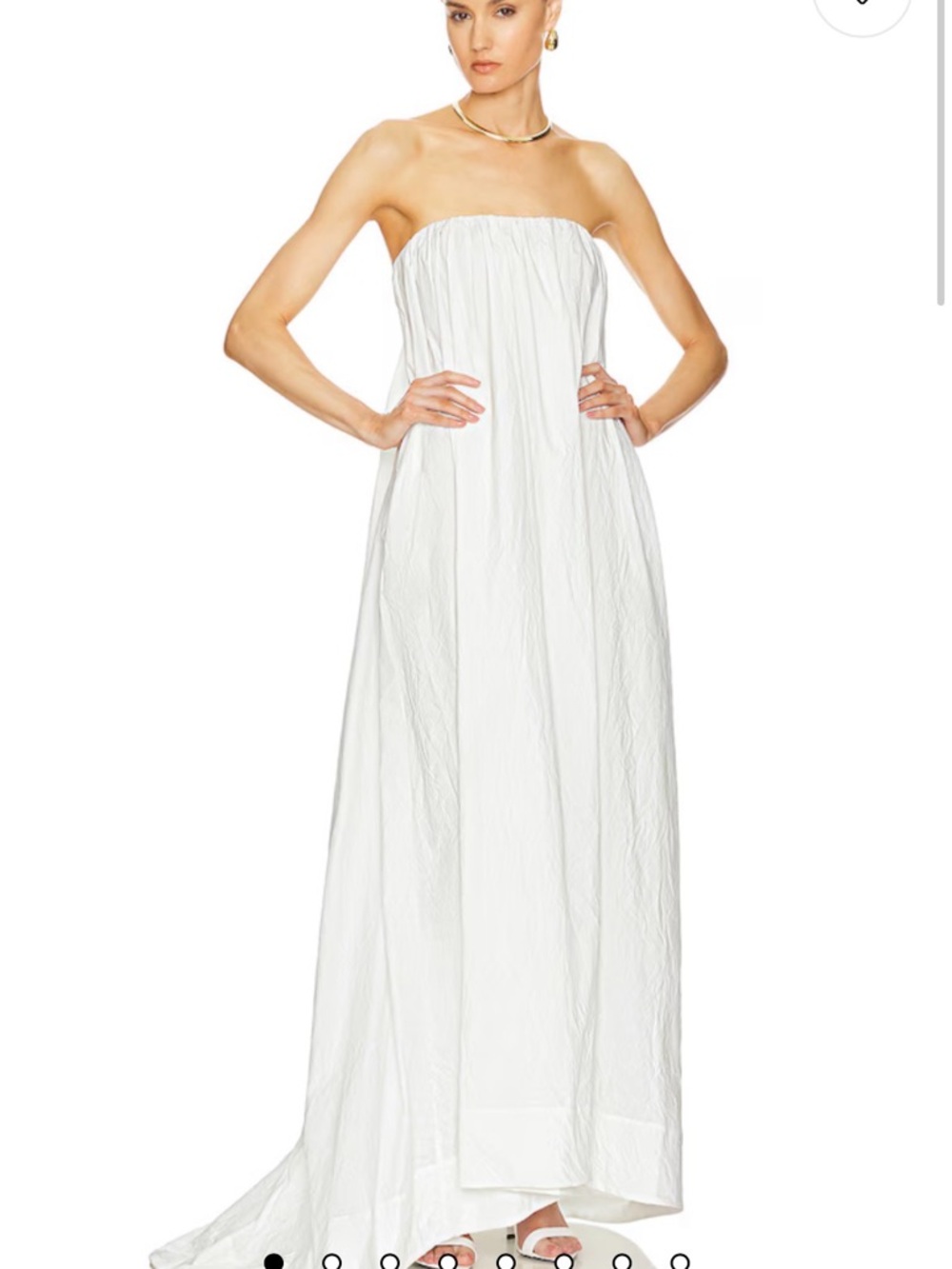 Strapless White Maxi Dress by